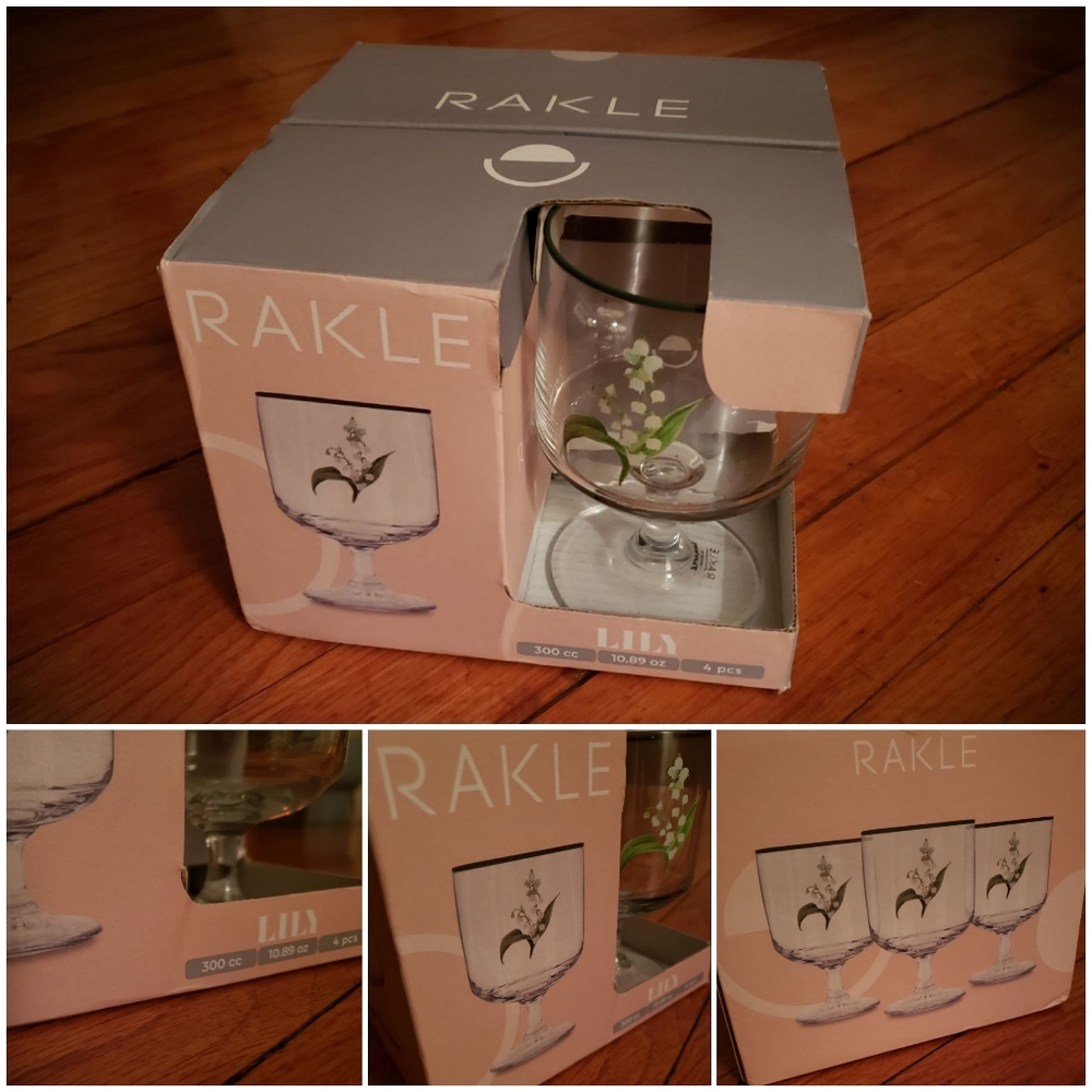 Rakle Lily of the Valley glass goblets. 